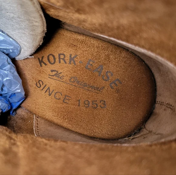 Kork Ease Deegan Brown Leather Platform Stud High Wood Heel Ankle Boot Women 8 - Picture 10 of 12